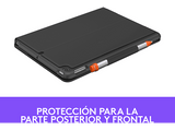 Funda con teclado - Logitech Slim Folio, Bluetooth, para iPad 2019 10.2, Teclas de acceso directo, Tres modos de uso, Batería hasta cuatro años, Gris