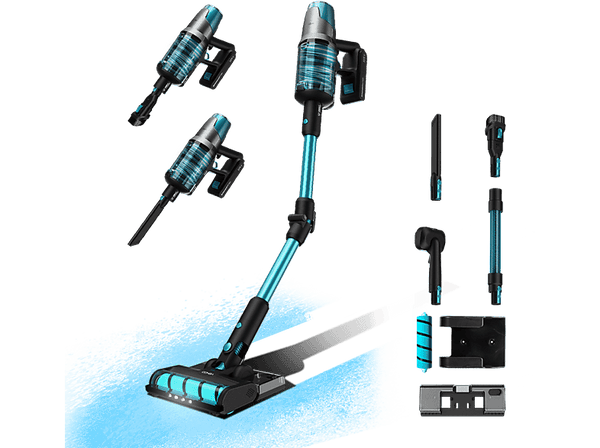 Aspirador escoba - Cecotec Conga Rockstar 7500 Astral ErgoWet Animal, 680 W, 250 aW, 30 kPa, 90 min, Accesorio especial mascotas, Black