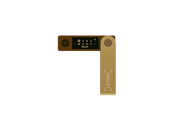 Crypto Wallet - Ledger Nano X, USB-C, Bluetooth, Pantalla 1.09" OLED, Oro