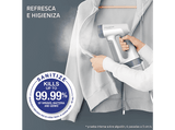Cepillo de vapor y plancha - Rowenta Pure Force DR8722, 1800 W, 90 g/min, 4 niveles de vapor, Vertical y horizontal, Modo Boost, Blanco