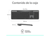 Teclado numérico - Logitech Signature Slim Solar+, Bluetooth, Alimentación por luz solar y artificial, Multidispositivo, PC-Mac, Personalizable, Negro
