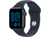 Apple Watch SE 3 (2026), GPS, 44 mm, Caja de aluminio Medianoche, Correa deportiva Azul marino, Talla S/M, Siri AI