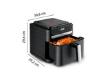 Freidora de aire - Moulinex Easy Fry Mega Compact EZ8618, 7.5 L, Hasta 8 raciones, Pantalla táctil, 8 Programas automáticos, Diseño compacto, Negro