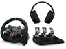 Volante - Logitech G G29 + Auriculares gaming G435, Force Feedback, Pedales, PC/PS, Micrófono, Bluetooth, Inalámbricos, PS/Mac, PS/Nintendo, Negro