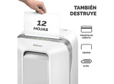 Destructora de papel - Fellowes  LX201, Tecnología Intellibar™, Blanco