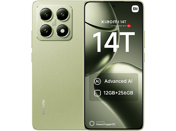 Móvil - Xiaomi 14T, Verde Limón, 256 GB, 12 GB RAM, 6.67" 1.5K, Mediateck Dimensity 8300 Ultra, 5000 mAh, Android-HyperOS