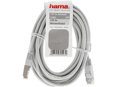 Cable de red - Hama RJ-45 CAT-5E STP, 1.5 metros, Gris