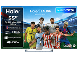 TV QLED Mini-LED 55'' - Haier M90 Series H55M90GUX, QLED 4K HDR10+, Google TV, Dolby Atmos, Sonido KEF, Gaming 144Hz, Negro