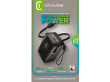 Powerbank - CellularLine Roller, 10000 mAh, Carga rápida, 45 W, 72 horas, USB-C, USAB-A, Negro