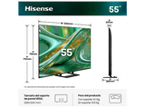 TV Mini LED 55 - Hisense 55E8S, UHD 4K, Quad Core / MT9618, Total HDR, Subwoofer integrado, IA 4K, Negro