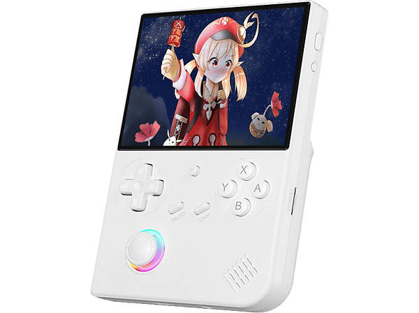 Consola retro portátil - Anbernic RG40XXV, 4" IPS, Tarjeta 64 GB incorporada, Luz RGB, Compatible salida TV, Wi-Fi, Bluetooth, Blanco