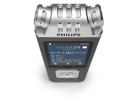 Grabadora de voz - Philips DVT8115, 8 GB, Grabación de 360°, Batería recargable, Con App, Antracita