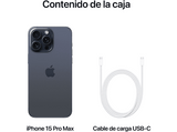 Apple iPhone 15 Pro Max, Titanio Azul, 1 TB, 5G, 6.7  Pantalla Super Retina XDR, Chip A17 Bionic, iOS
