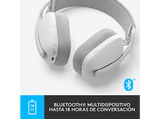 Auriculares inalámbricos - Logitech Zone Vibe 100, Bluetooth, Micrófono con supresión de ruido, 18hs de autonomía, PC/Mac, Altavoces 40 mm, Blanco