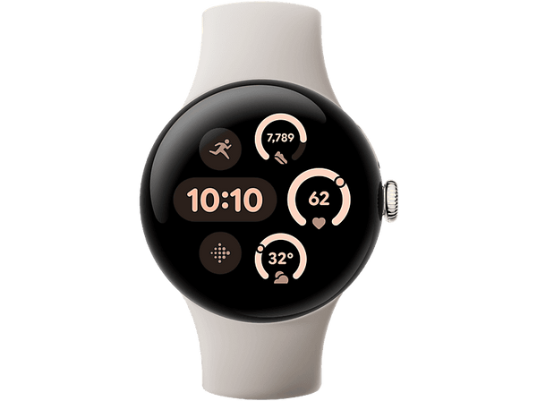 Smartwatch - Google Pixel Watch 3, 41 mm, S-L, Aluminio 100% reciclado, Porcelana