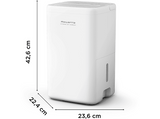 Deshumidificador - Rowenta Extreme Dry Compact DH5250, 14L/día, Depósito 3l,  Superficie 40m², Silencioso, Blanco