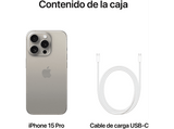 Apple iPhone 15 Pro, Titanio Natural, 256 GB, 5G, 6.1  Pantalla Super Retina XDR, Chip A17 Bionic, iOS