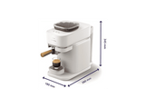 Cafetera express - Philips BAR302/20, De grano, Molinillo cerámico, 16 bares, Depósito 1,2 L, Blanca con portafiltro madera, Espresso en menos de 60 s