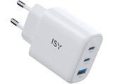 Cargador - Isy IWC 4145, Universal, 45W,  1x USB-A, 2x USB-C, Blanco