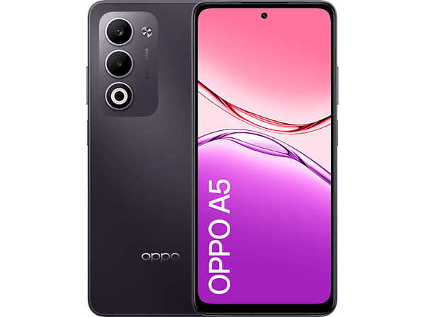 Móvil - OPPO A5, Dark Purple, 128 GB, 6 GB RAM, 6.67" 1000 nits, Snapdragon® 6s 4G Gen 1, 6000 mAh
