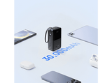 Powerbank - Baseus EnerFill Bipow 2 Pro, 30000mAh, 22.5W, Con cable retráctil Tipo-C, Carga bidireccional y simultánea, Pantalla inteligente, Negro
