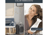 Calefactor - Rowenta Instant Comfort SO2330, 2400 W, 40 m², 2 Velocidades, Temperatura Ajustable, Apagado Auto., Silencioso, Anticongelante, ECO, Gris