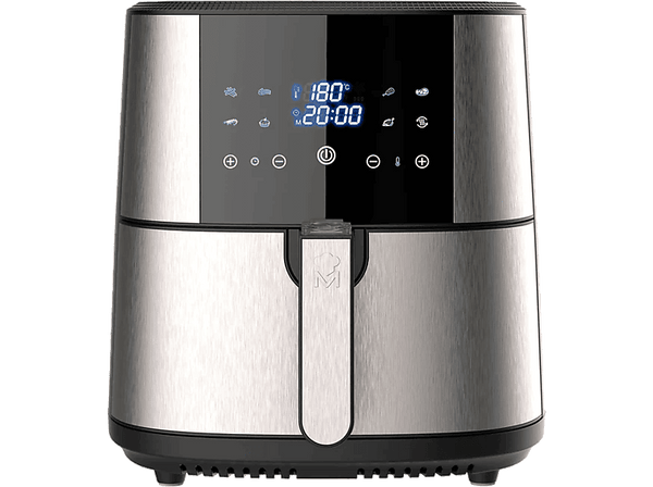 Freidora de aire - MasterPro Rocket 360, 3.5 l, 6 programas, 1500 W, Pantalla LED Táctil, Cesta Antiadherente, Inox