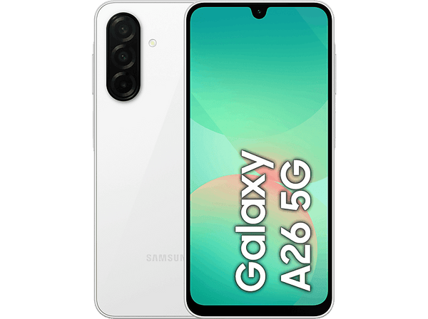 Móvil - Samsung Galaxy A26 5G, Blanco, 128 GB, 6 GB RAM , 6.7"; FHD+ Super AMOLED, Samsung Exynos 1380, 5000 mAh, Android 15