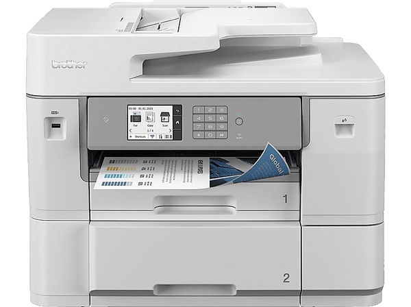 Impresora multifunción - Brother MFCJ6959DWRE1, Impresión a gran formato, Fax y escáner, Hasta 30 ppm, Doble cara, 512MB, Blanca