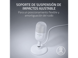 Micrófono - Razer Seiren V3 Mini, Cable USB tipo A a tipo C, Condensador supercardioide, Blanco