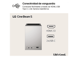 Proyector - LG PU615U, 3840 x 2160 píxeles, 20.000 h, UHD 4K, Plateado
