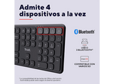 Teclado - Trust Vaiya, Inalámbrico, Multidispositivo, Tamaño completo, Negro