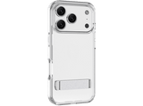 Funda móvil - CellularLine CLEAR STAND, Para iPhone 17 Pro, Esquinas reforzadas, Anti-amarilleo, Con soporte integrado, Antibacteriana, Transparente