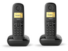Teléfono inalámbrico - Gigaset A170 DUO, 2 terminales, 50 contactos, Rellamada, Negro