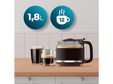 Cafetera de goteo - Cecotec Coffee 66 Grind & Drop, 12 tazas, 1086 W, Programable, Capacidad 1.8 L, Tecnología ExtremeAroma, Grey