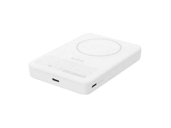 Powerbank - Belkin BPD016hqWH, 10000 mAh, 2x USB-C, Carga inalámbrica Qi2, Blanco