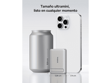 Powerbank - Baseus PicoGo Ultra-Mini Magnetic, 5000mAh, 20W, Carga ultrarrápida inalámbrica Qi2, USB-C, Con cable, Universal, Blanco Titanium