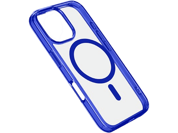 Funda móvil - CellularLine, Para Apple iPhone16 PRO, Trasera, Goma, Azul