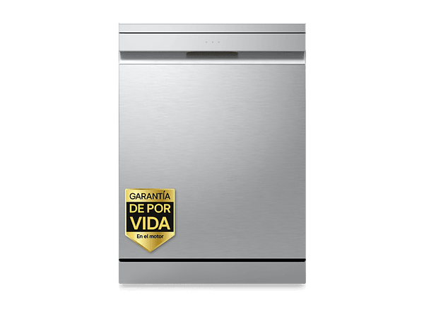Lavavajillas - LG DF375HVS, 14 servicios, 10 programas, 60 cm, LED táctil, Tercera bandeja, TrueSteam™, QuadWash™, Inox antihuellas