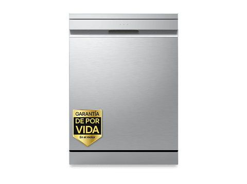 Lavavajillas - LG DF375HVS, 14 servicios, 10 programas, 60 cm, LED táctil, Tercera bandeja, TrueSteam™, QuadWash™, Inox antihuellas
