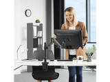 Soporte monitor - Hama Holder, De 13 a 35, VESA 75x75-100x100, Inclinación +45°/-45°, Giro 180°, Hasta 12kg, Altura ajustable, Negro