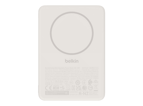 Powerbank - Belkin BPD017hqSA, 10000 mAh, Acoplamiento magnético, Carga hasta 2 dispositivos, Arena