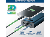 Powerbank - CellularLine FAST, 20000 mAh, 20W, USB-C, Carga rápida, Azul