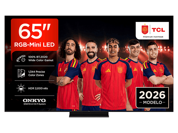TV RGB Mini LED 65" - TCL 65RM7L, 4K, TSR AiPQ, Smart TV,HDR de hasta 2000 nits, Dolby Vision y Atmos, Panel HVA Pro, Negro