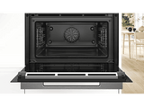 Horno compacto - Bosch CBG7741B1, Multifunción, Pirolítico y Limpieza por agua, 47 l, Pantalla táctil TFT, Home Connect ,59.4 cm, Negro