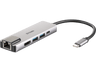 Hub - D-Link DUB-M520, 5 en 1 con HDMI/Ethernet/USB 3.0 y suministro eléctrico, 5 Gbps, Plata