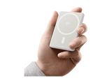 Powerbank - Baseus PicoGo Ultra-Mini Magnetic, 5000mAh, 20W, Carga ultrarrápida inalámbrica Qi2, USB-C, Con cable, Universal, Blanco Titanium