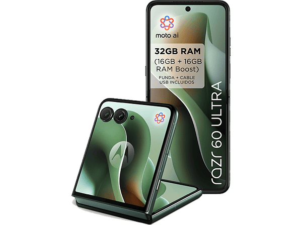 Móvil - motorola razr 60 ultra, Scarab, 512 GB, 16 GB RAM, 7" AMOLED, Snapdragon® 8 Elite Mobile Platform, 4700 mAh