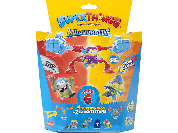 Figura - MagicBox Pack 6 Superthings Mutant Battle, Figura aleatoria, Multicolor
