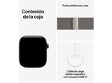 Apple Watch Series 12 (2026), GPS+CEL, 42mm, Caja de titanio Natural, Correa Milanese Loop Natural, Siri AI